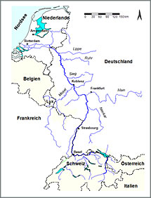 Kaart van de Rijn