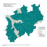 Niedrigwassersituation in NRW  Ende März 2023 (KW 12)