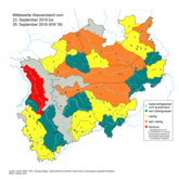 Vergleich Niedrigwassersituation in NRW nach dem Dürrejahr 2018 Ende September 2019 (KW 39)