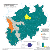 Vergleich Niedrigwassersituation in NRW nach dem Dürrejahr 2018 Ende Oktober 2019 (KW 43)
