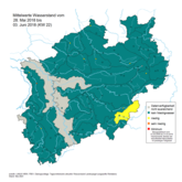 Vergleich Niedrigwassersituation in NRW zu Beginn des Dürrejahres 2018 Ende Mai 2018 (KW 22)
