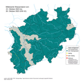 Niedrigwassersituation in NRW Ende Oktober 2023 (KW 43)