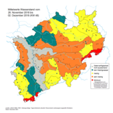 Vergleich Niedrigwassersituation in NRW während des Dürrejahres 2018 Ende November 2018 (KW 48)