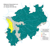 Vergleich Niedrigwassersituation in NRW zum Ende des Dürrejahres 2018, Ende Februar 2019, (KW 08)