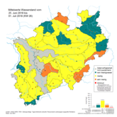 Vergleich Niedrigwassersituation in NRW zu Beginn des Dürrejahres 2018 Ende Juni 2018 (KW 26)