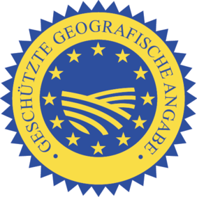 EU-Logo für geschützte Spezialitäten: "geschützte geografische Angabe"