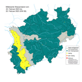 Niedrigwassersituation in NRW Ende Februar 2023, (KW 08)