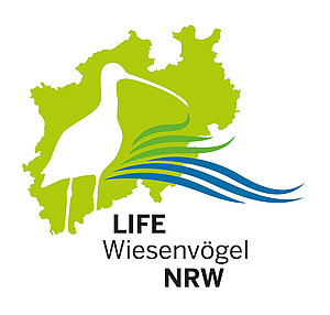 Logo des Projektes LIFE Wiesenvögel NRW und Link zur Webseite LIFE Wiesenvögel NRW