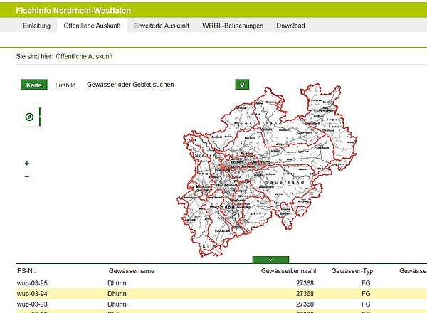 Screenshot "Fischinfo NRW" (c) LANUV